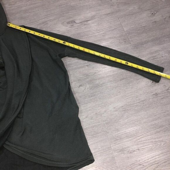 ATHLETA Purana Wrap Womens Medium Gray Green Oversized Sweatshirt Hoodie Flowy - Picture 9 of 14